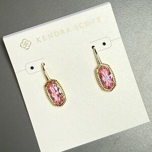 Kendra Scott Lee Luxe Gold Earrings in Pink